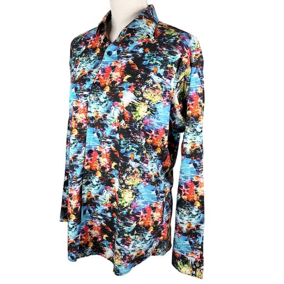 Jared Lang Button Down Shirt Tropical Fish Large Vacation - Picture 7 of 11